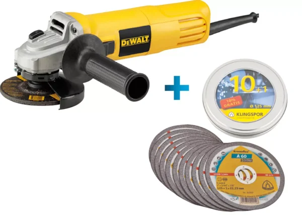 Kutna brusilica DeWALT DWE4117, 950 W, promjer 125 mm i 11 × reznih ploča promjera 125 mm