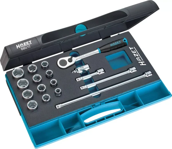 Set nasadnih ključeva HAZET 3/8", 17-dijelni, s plastičnim kovčegom