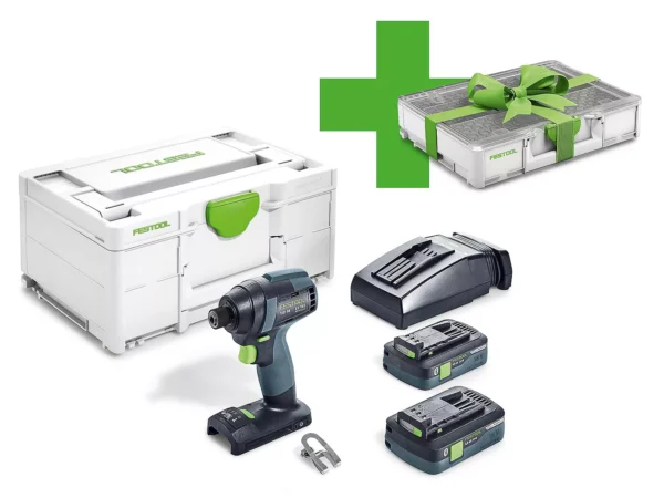 Akumulatorski udarni odvijač Festool 18V TID 18 HPC 4,0 I-Plus s 2 x 4,0 Ah akumulatora i punjačem, uklj. Systainer