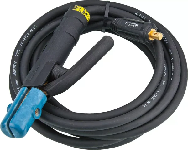 Kabel za zavarivanje s držačem elektroda 25mm², 5 m, trn 9mm / 200 A