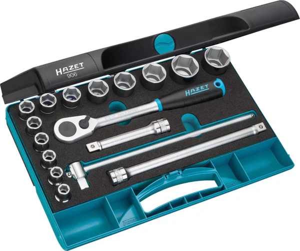 Set nasadnih ključeva HAZET 1/2", 17-dijelni, s plastičnim kovčegom
