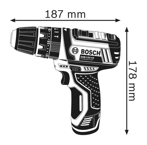 Akumulatorska udarna bušilica-odvijač Bosch GSB 12V-15, 12 V, bez akumulatora i punjača