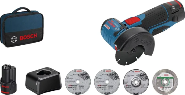 Akumulatorska kutna brusilica BOSCH GWS 12V-76, 12 V, s 2 × 2,0 Ah akumulatora i punjačem